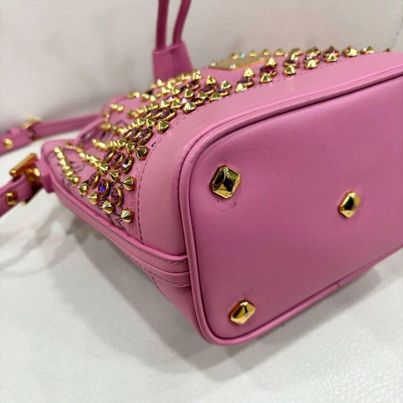 MCM MCM Pink Studded Drawstring Bucket Bag Size ONE SIZE - 4 Thumbnail
