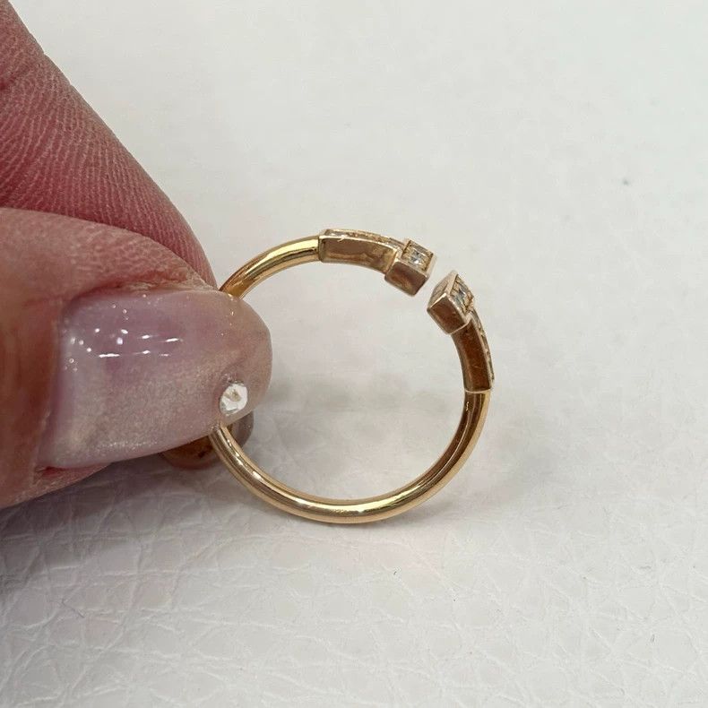 Tiffany & Co. Tiffany Double T Diamond Gold Ring Size ONE SIZE - 2 Thumbnail