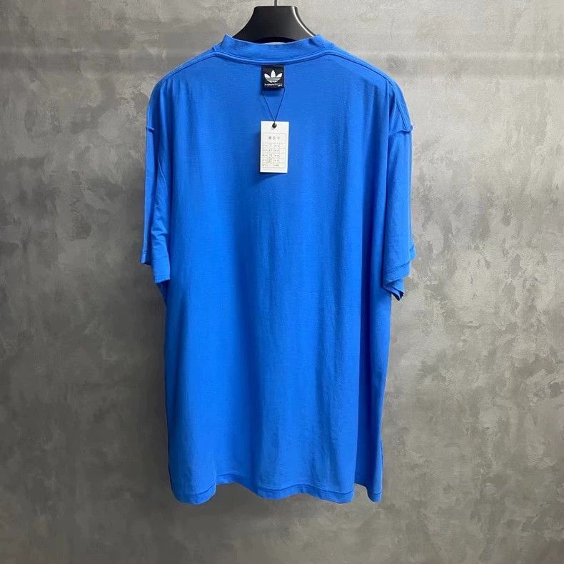 Balenciaga Balenciaga Adidas Blue Embroidered Logo T-Shirt Size US S / EU 44-46 / 1 - 2 Thumbnail