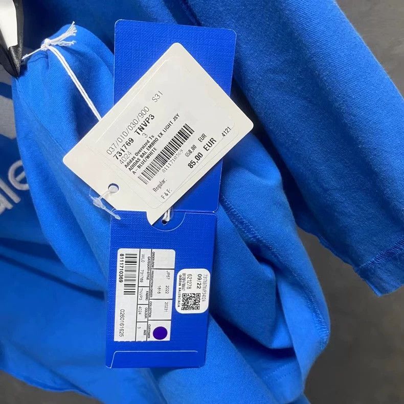 Balenciaga Balenciaga Adidas Blue Embroidered Logo T-Shirt Size US S / EU 44-46 / 1 - 5 Thumbnail