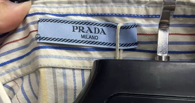 Prada Prada Light Blue Striped Long Sleeve Shirt Size US M / EU 48-50 / 2 - 3 Thumbnail