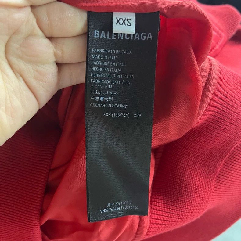 Balenciaga Balenciaga Red Logo Printed Jacket Size US XXS / EU 40 - 4 Thumbnail