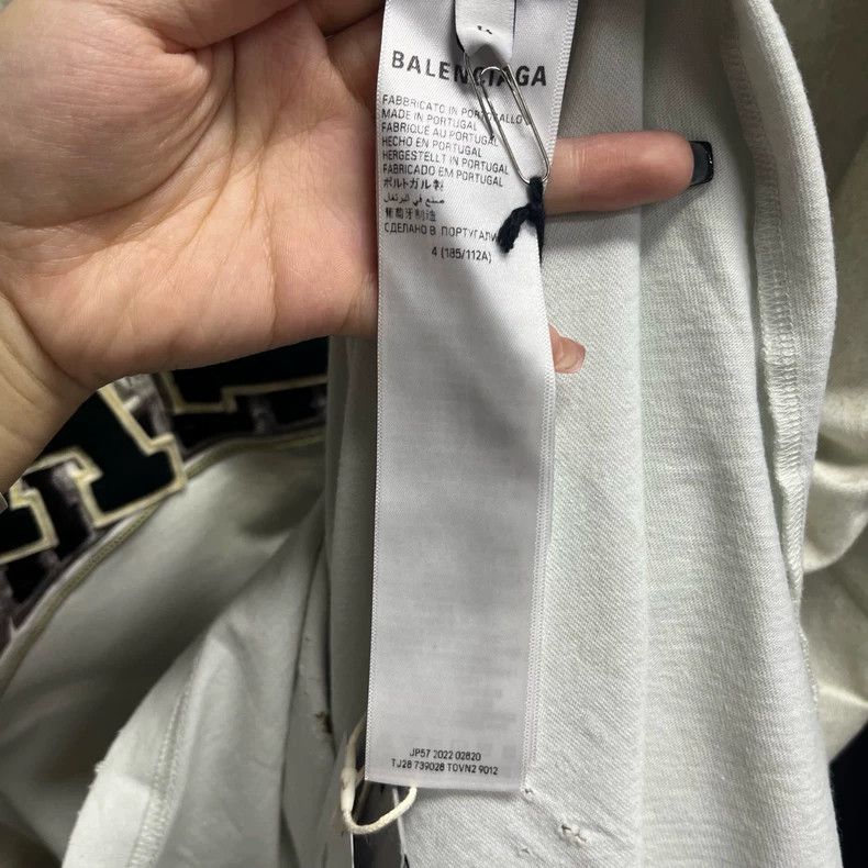 Balenciaga Balenciaga Beige Short Sleeve Embroidered T-Shirt Size US M / EU 48-50 / 2 - 4 Thumbnail