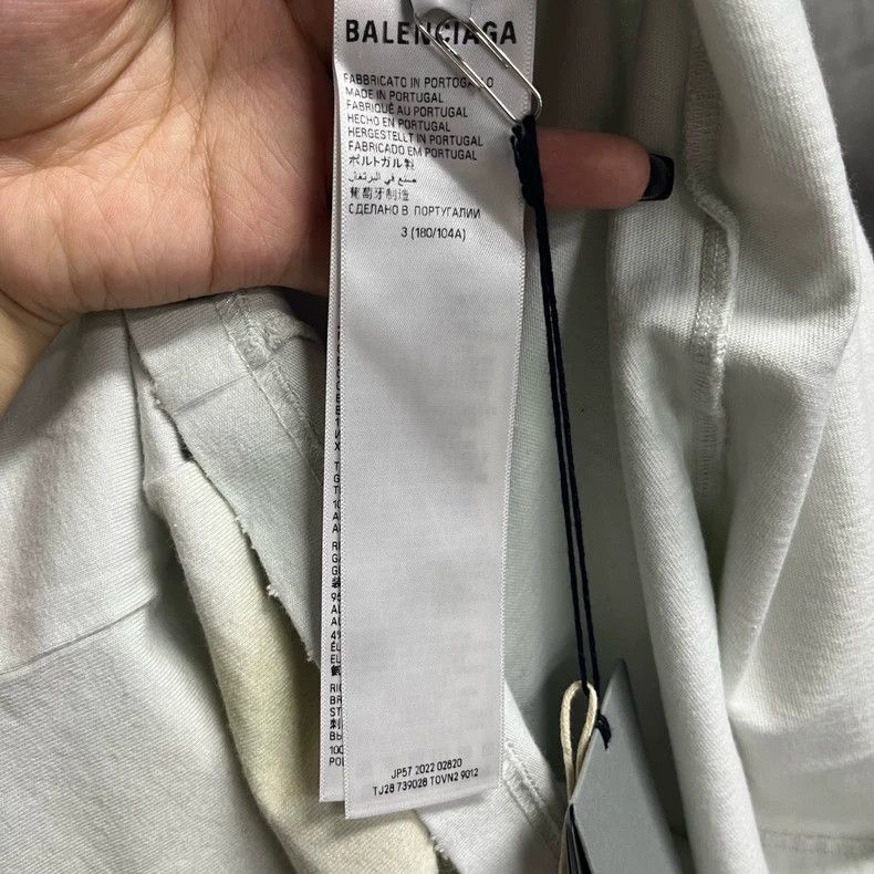 Balenciaga Balenciaga Beige Short Sleeve Embroidered T-Shirt Size US M / EU 48-50 / 2 - 3 Thumbnail