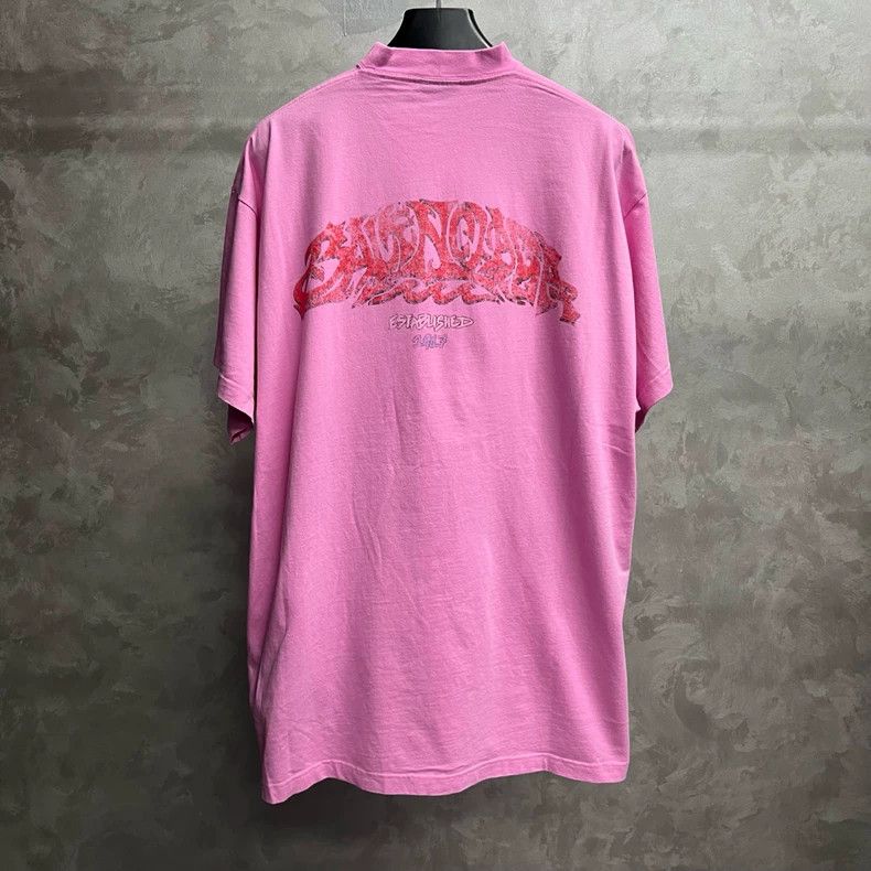Balenciaga Balenciaga Pink Graphic Short Sleeve T-shirt Size US S / EU 44-46 / 1 - 4 Thumbnail