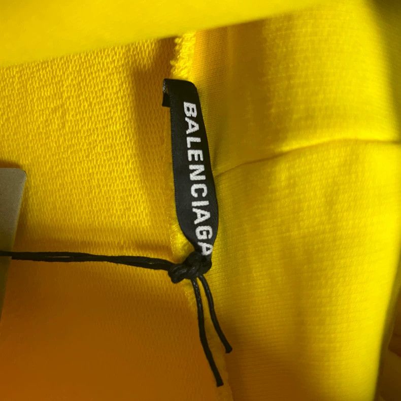 Balenciaga Yellow Hooded Long Sleeve Sweatshirt