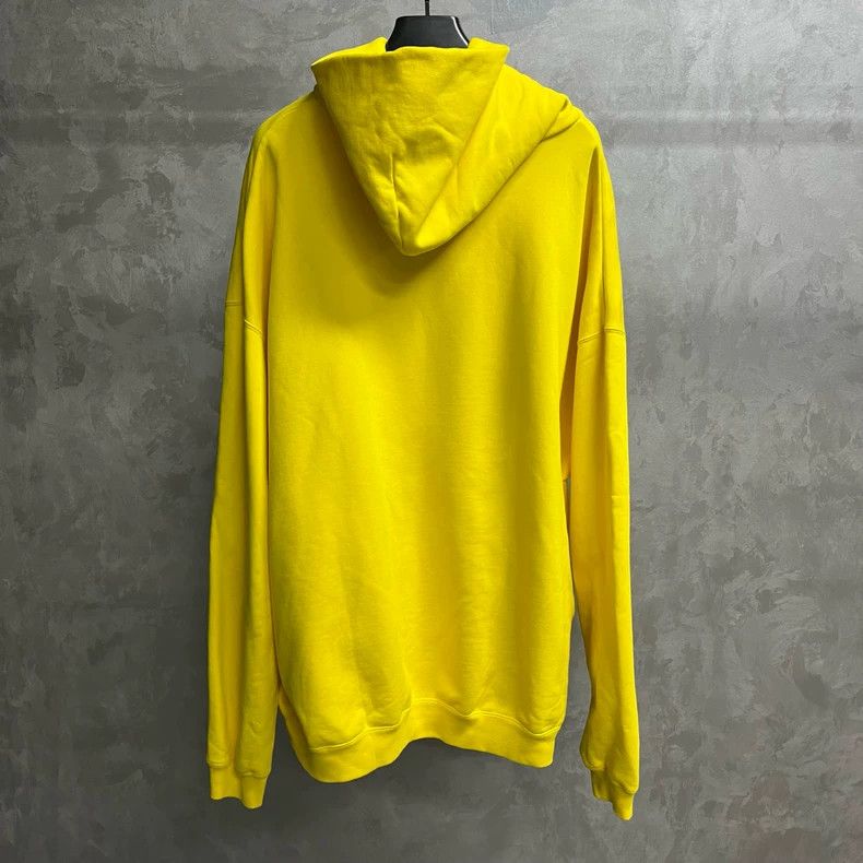 Balenciaga Yellow Hooded Long Sleeve Sweatshirt