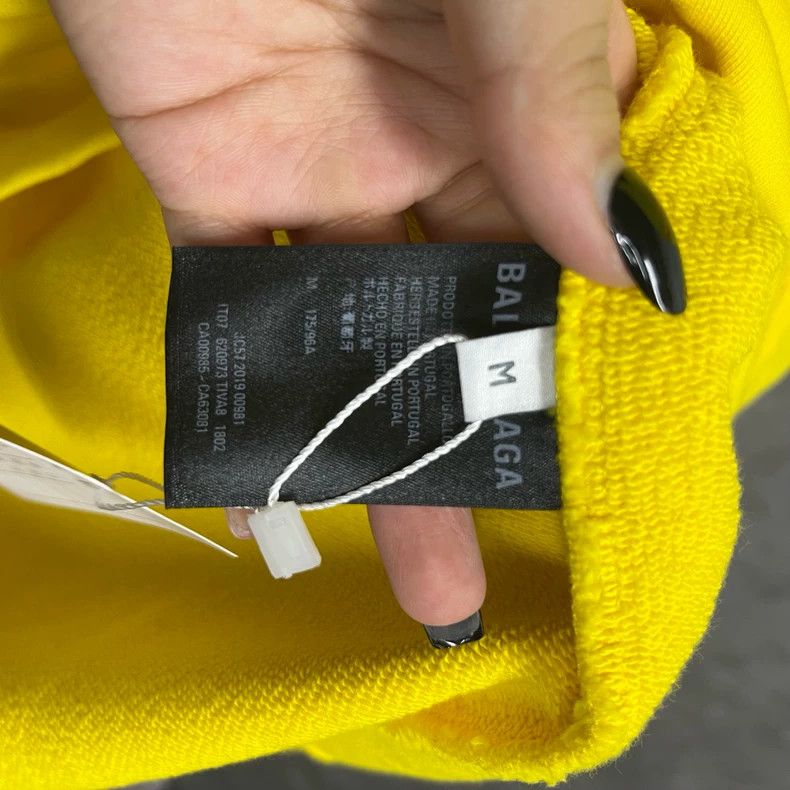 Balenciaga Yellow Hooded Long Sleeve Sweatshirt