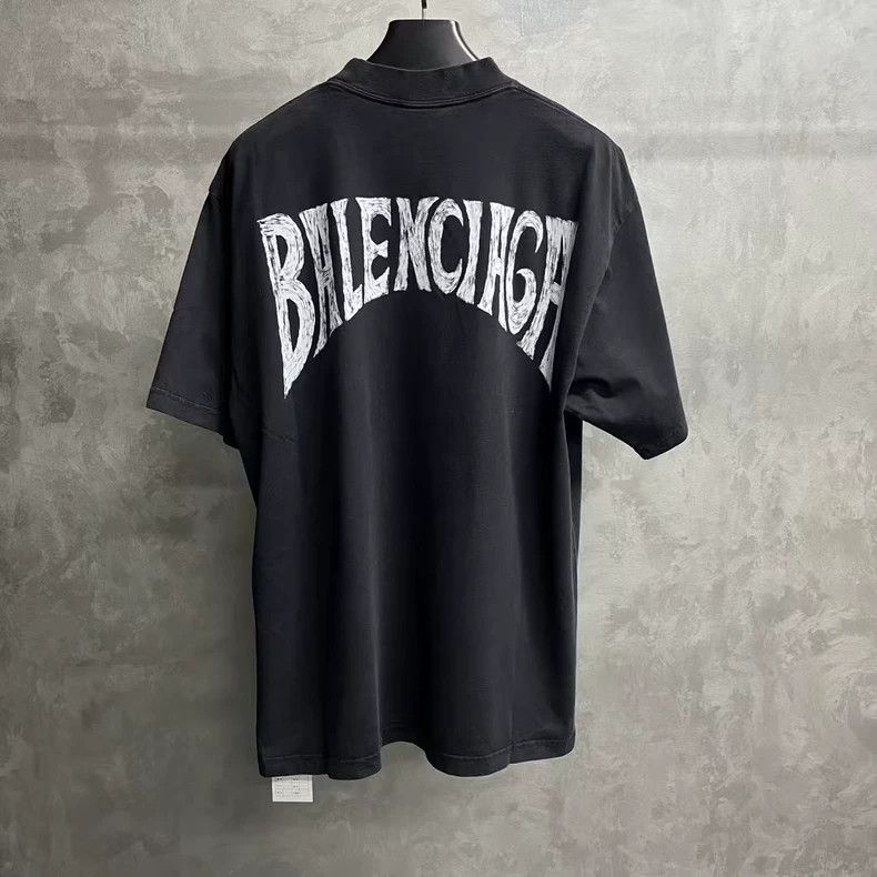 Balenciaga Balenciaga Black Letter Print Short Sleeve T-Shirt Size US L / EU 52-54 / 3 - 4 Thumbnail