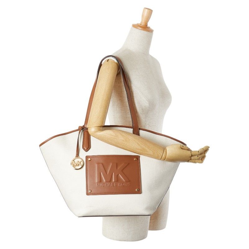 Michael Kors Michael Kors Michael Kors Kimber Canvas Leather Tote Bag Canvas Tote Bag Size ONE SIZE - 12 Thumbnail
