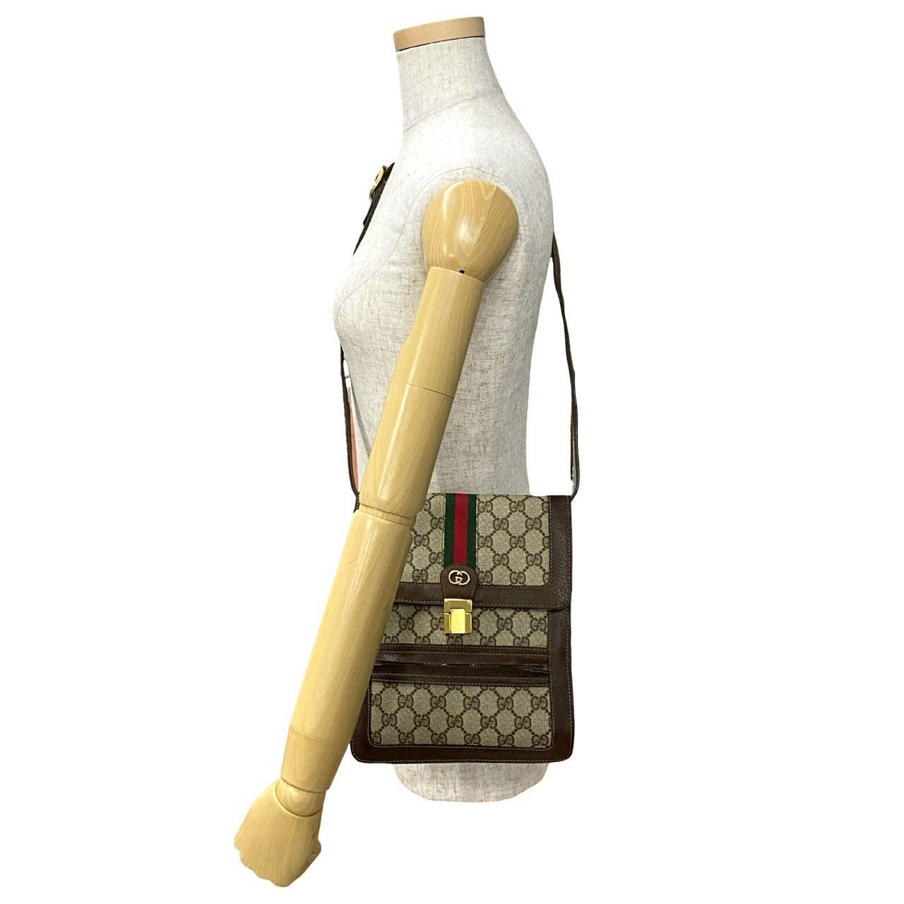 バッグ OLD GUCCI LOGO LEATHER SHOULDER BAG Gucci Gucci Old Gucci GG Logo Leather Shoulder Bag Leather