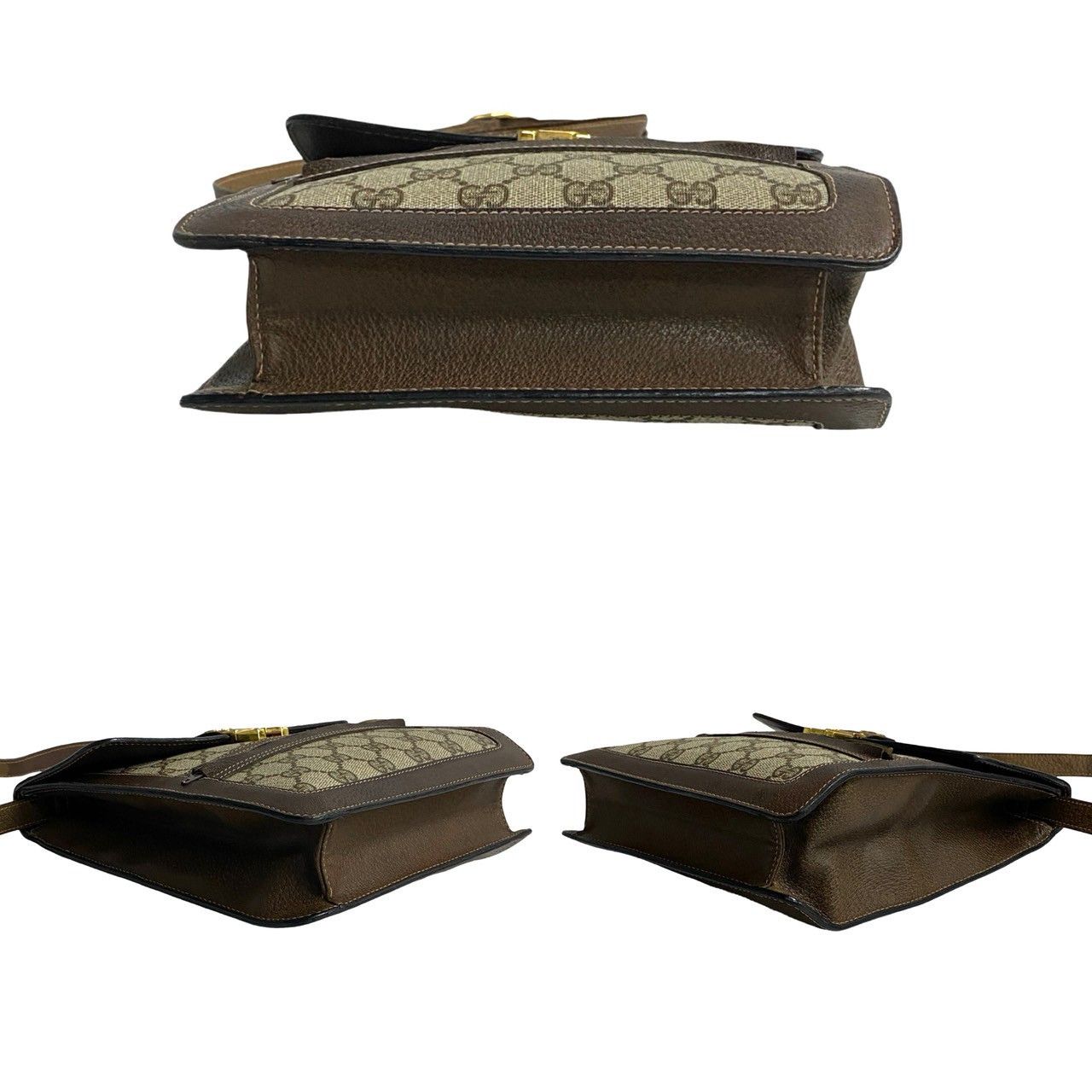 Gucci Gucci Old Gucci GG Logo Leather Shoulder Bag Leather