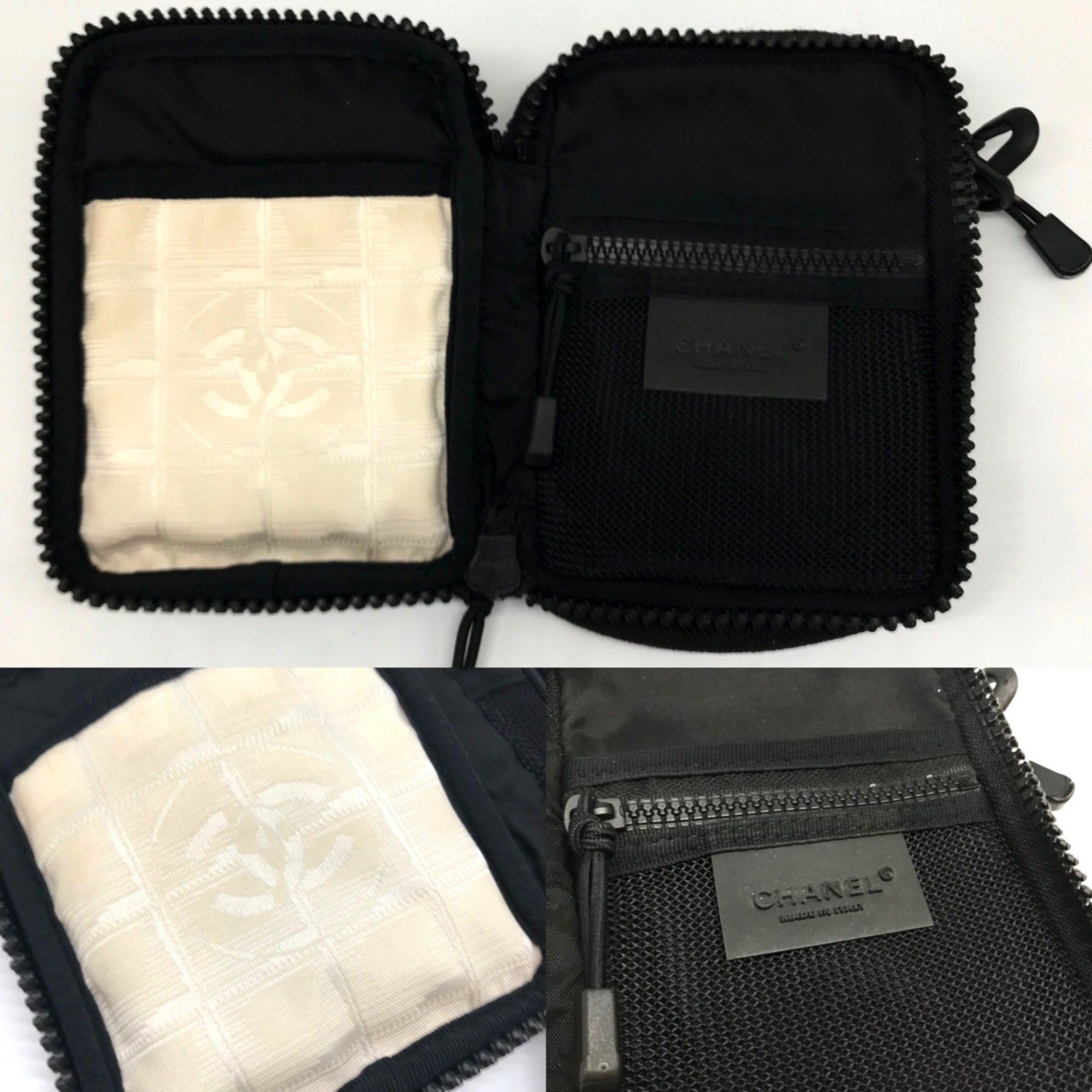 Chanel Chanel Sport Line Shoulder Bag Pochette Nylon Ivory Black Coco Mark No.8 CHANEL Size ONE SIZE - 5 Thumbnail