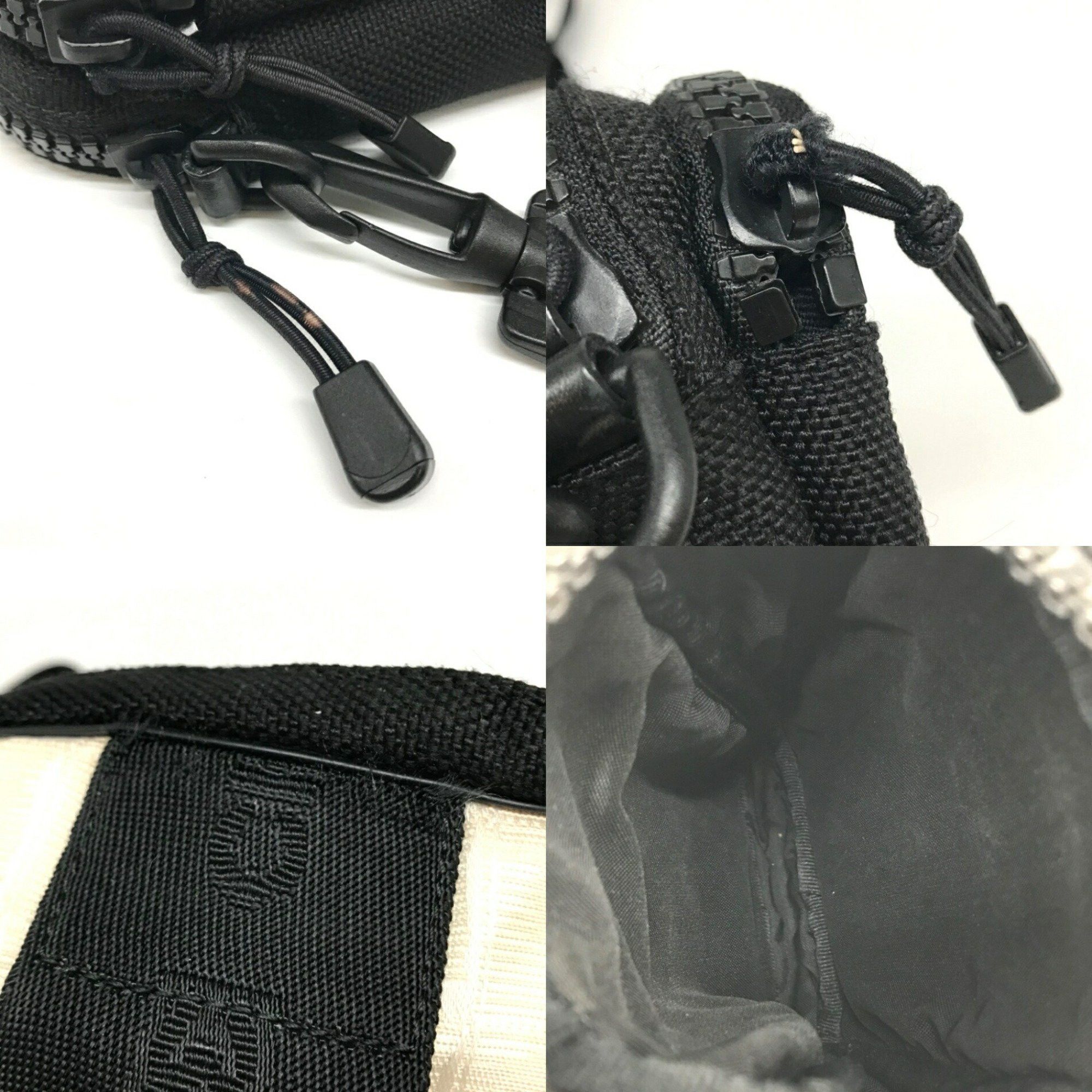 Chanel Chanel Sport Line Shoulder Bag Pochette Nylon Ivory Black Coco Mark No.8 CHANEL Size ONE SIZE - 6 Thumbnail