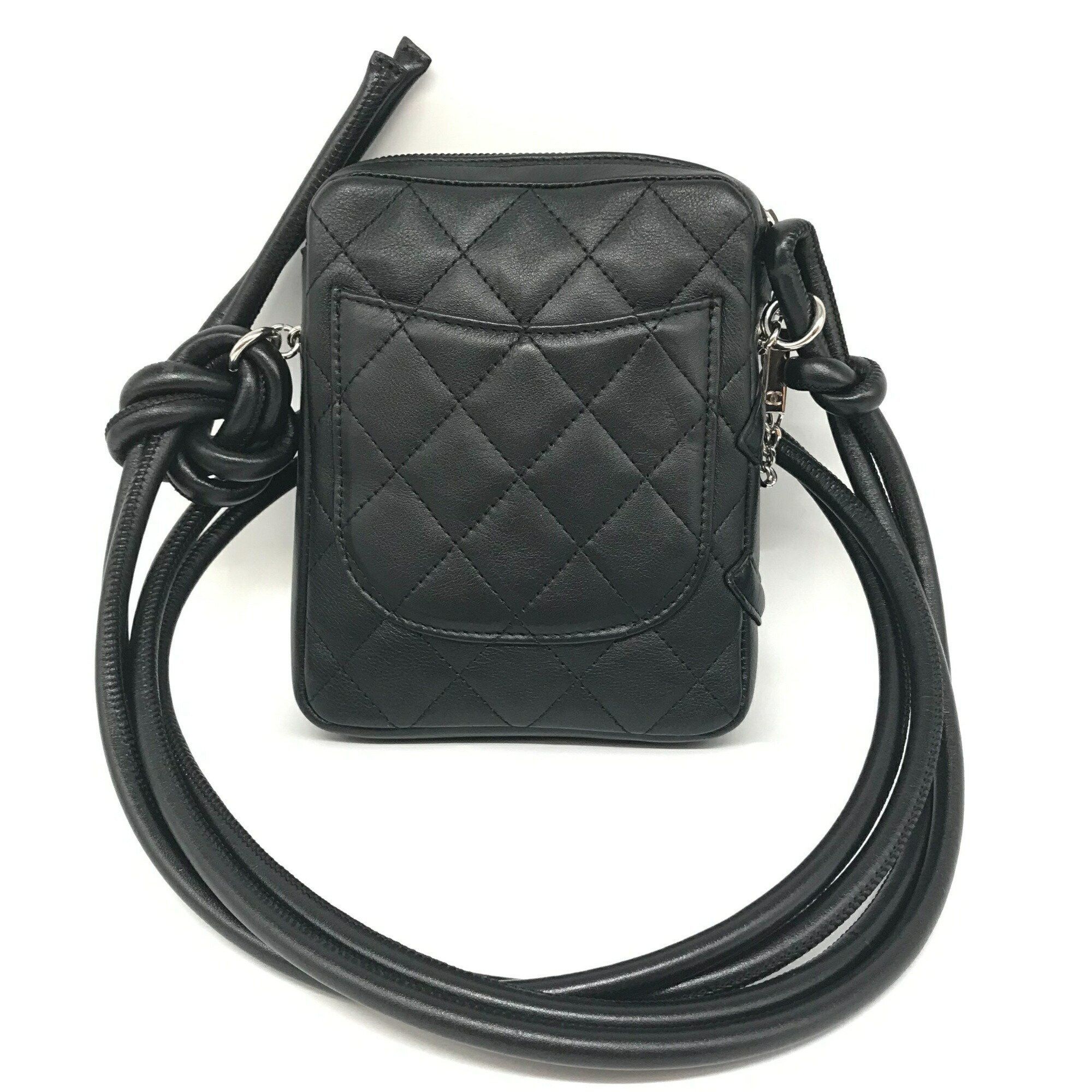 Chanel Chanel Cambon Line Small Pochette Black Leather Shoulder Bag Coco Mark 9th Series CHANEL Size ONE SIZE - 2 Thumbnail
