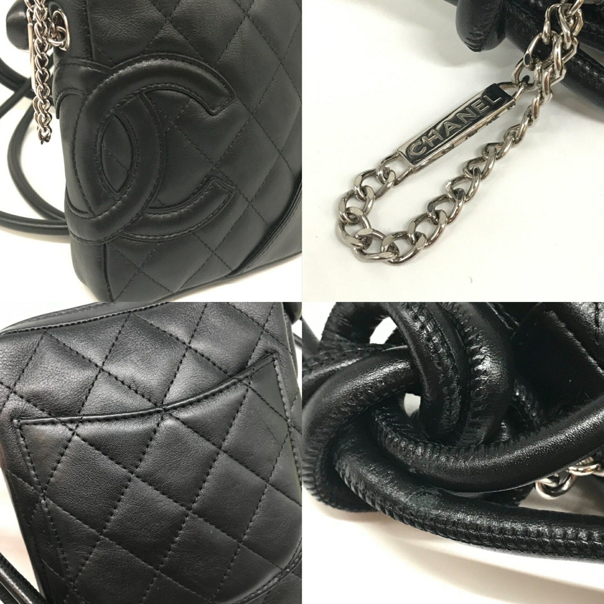 Chanel Chanel Cambon Line Small Pochette Black Leather Shoulder Bag Coco Mark 9th Series CHANEL Size ONE SIZE - 4 Thumbnail