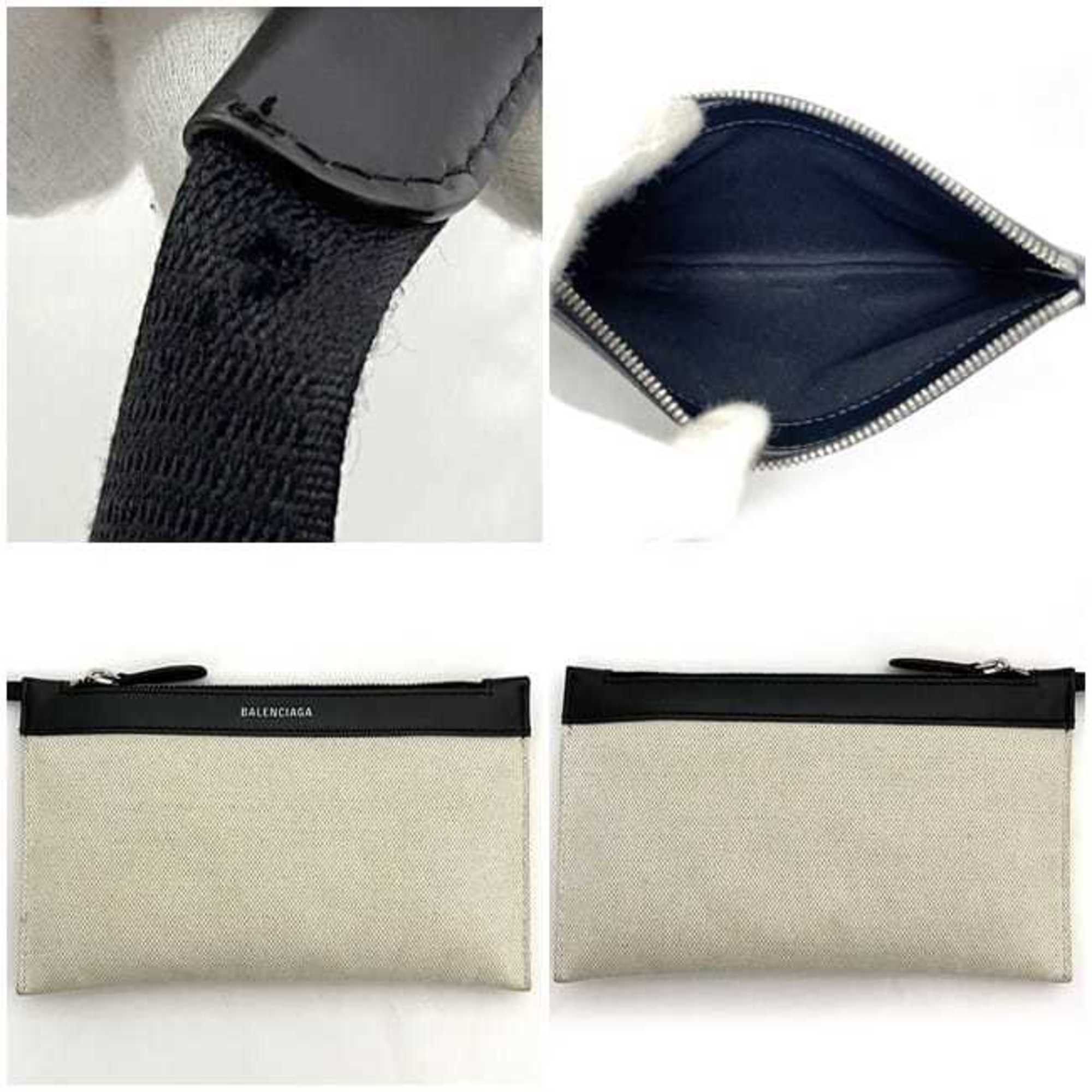 Balenciaga Balenciaga Tote Bag Navy Cabas ec-23052 Natural White Black 339933 Canvas Leather 1081 U 002123 BALENCIAGA Handbag Unisex Size ONE SIZE - 11 Thumbnail