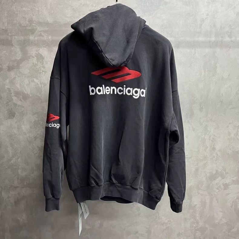 Balenciaga Balenciaga Black Hooded Sweatshirt with Logo Size US S / EU 44-46 / 1 - 4 Thumbnail