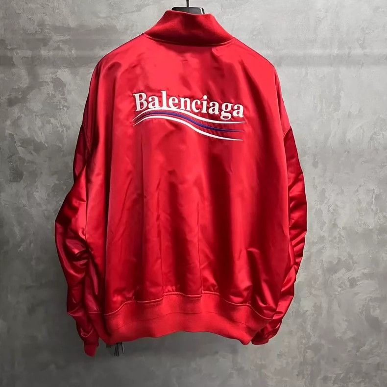 Balenciaga Balenciaga Red Logo Print Button Jacket Size US XXS / EU 40 - 7 Thumbnail