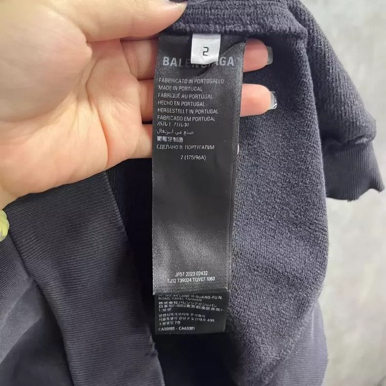Balenciaga Balenciaga Black Logo Print Hooded Sweatshirt Size US M / EU 48-50 / 2 - 3 Thumbnail