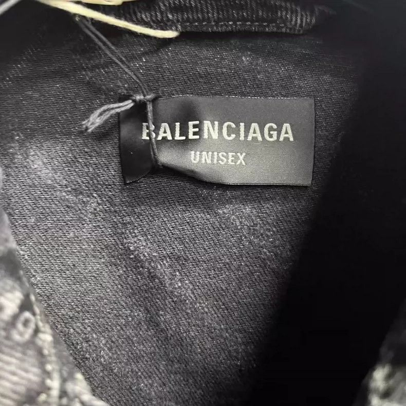 Balenciaga Balenciaga Black Logo Print Denim Jacket Size US M / EU 48-50 / 2 - 2 Thumbnail