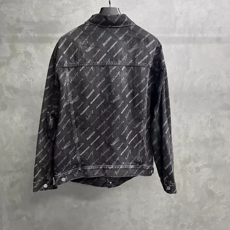 Balenciaga Balenciaga Black Logo Print Denim Jacket Size US M / EU 48-50 / 2 - 4 Thumbnail