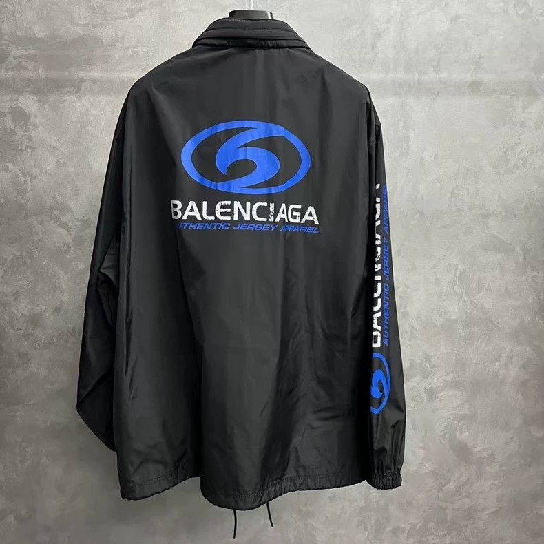 Balenciaga Black Logo Print Long Sleeve Jacket