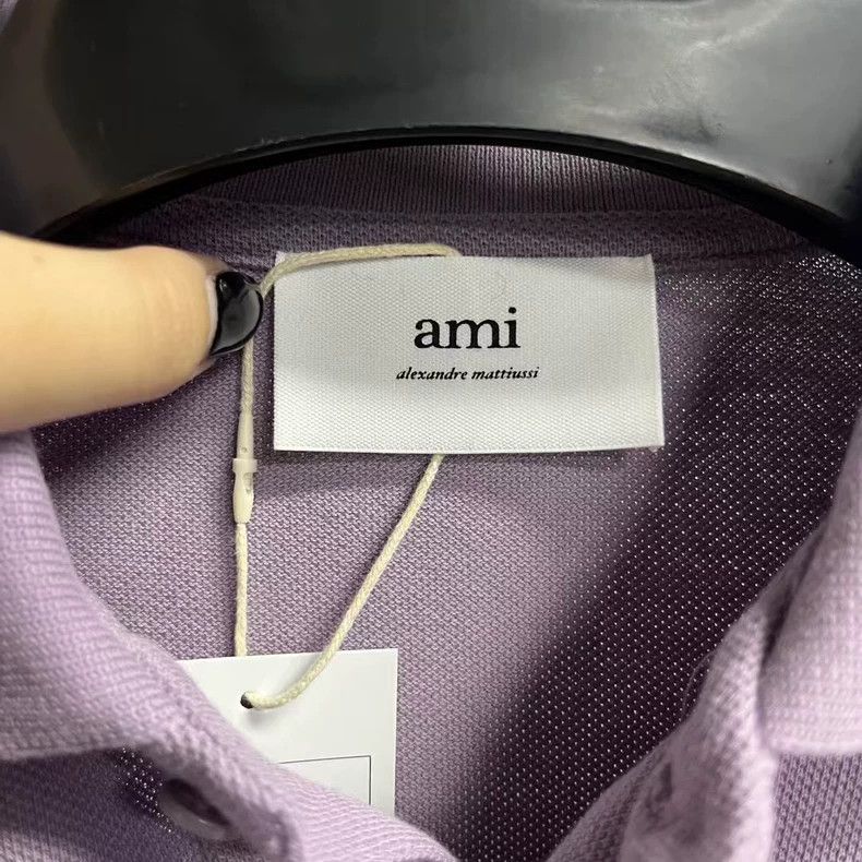 AMI Deep Purple Heart Logo Short Sleeve Polo Size US XS / EU 42 / 0 - 2 Thumbnail