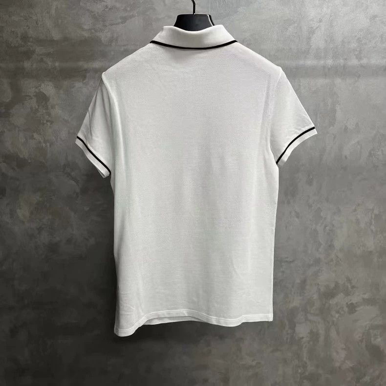Celine Celine White Striped Letter Pattern Polo Shirt Size US S / EU 44-46 / 1 - 4 Thumbnail