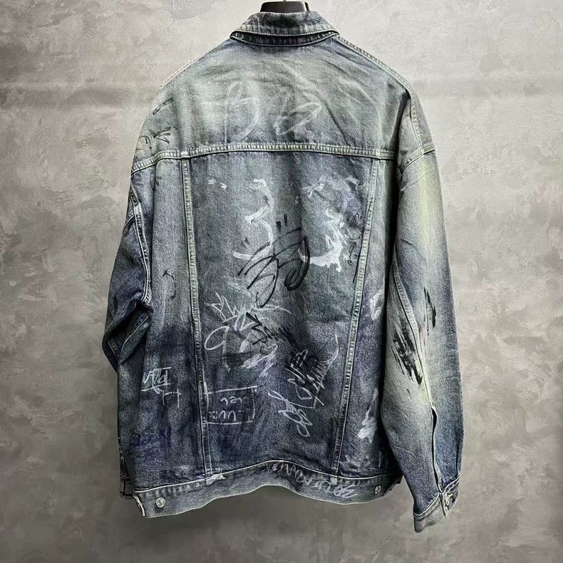 Balenciaga Blue Pattern Printed Long Sleeve Jacket Size US S / EU 44-46 / 1 - 4 Thumbnail