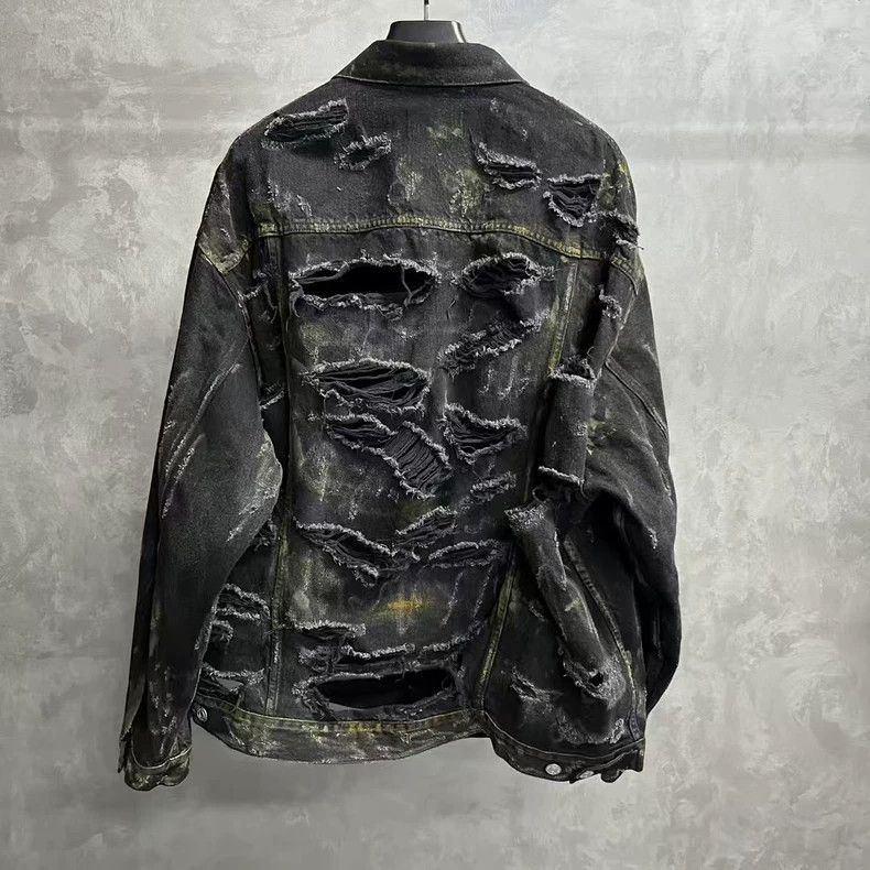 Balenciaga Black Tie-Dye Long Sleeve Denim Jacket Size US S / EU 44-46 / 1 - 4 Thumbnail