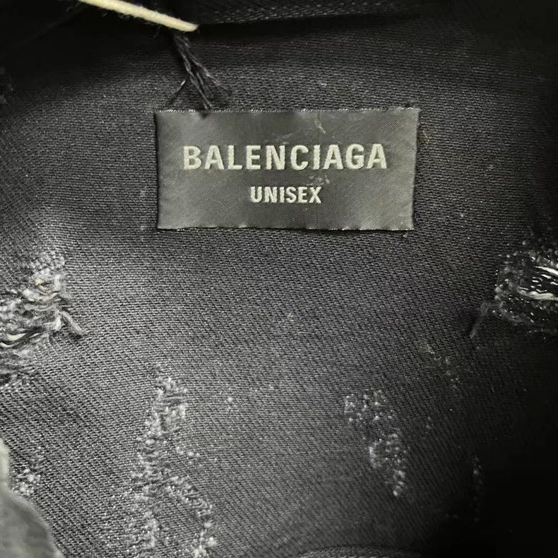 Balenciaga Black Tie-Dye Long Sleeve Denim Jacket Size US S / EU 44-46 / 1 - 2 Thumbnail