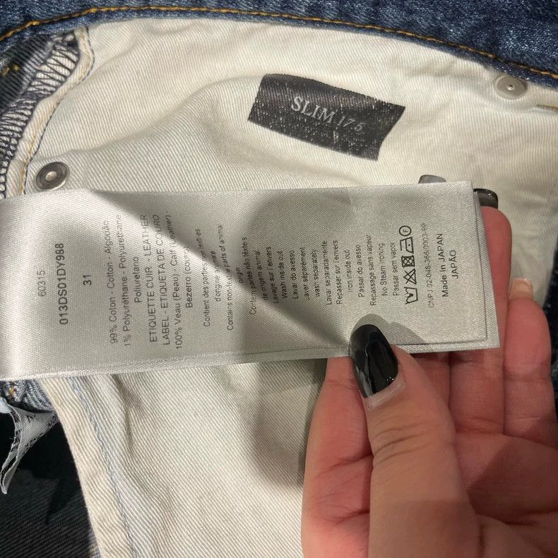 Dior Blue Skull Print Straight Denim Pants Size US 31 - 3 Thumbnail