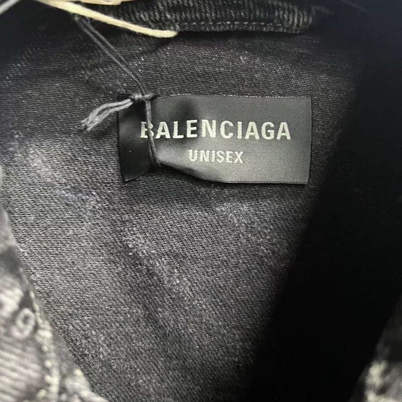 Balenciaga Balenciaga Black Logo Denim Jacket Size US M / EU 48-50 / 2 - 2 Thumbnail