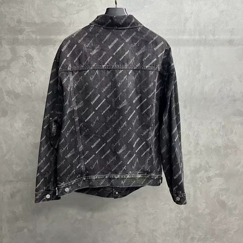 Balenciaga Balenciaga Black Logo Denim Jacket Size US M / EU 48-50 / 2 - 4 Thumbnail