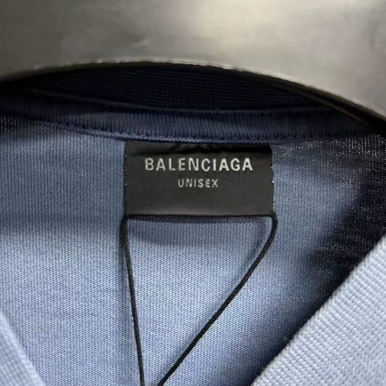 Balenciaga Balenciaga Blue Graphic Short Sleeve T-Shirt Size US M / EU 48-50 / 2 - 2 Thumbnail