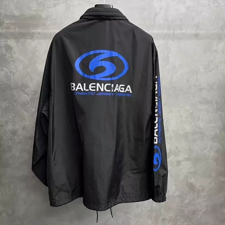 Balenciaga Balenciaga Black Logo Print Long Sleeve Jacket Size US XL / EU 56 / 4 - 4 Thumbnail