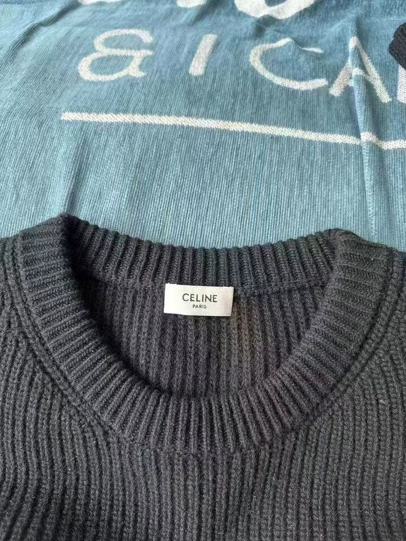 Celine Celine Black Ribbed Knit Sweater Size US S / EU 44-46 / 1 - 2 Thumbnail