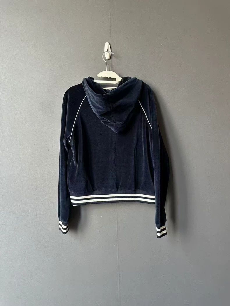 Celine Blue Velvet Zip-Up Hooded Jacket Size US M / EU 48-50 / 2 - 2 Thumbnail