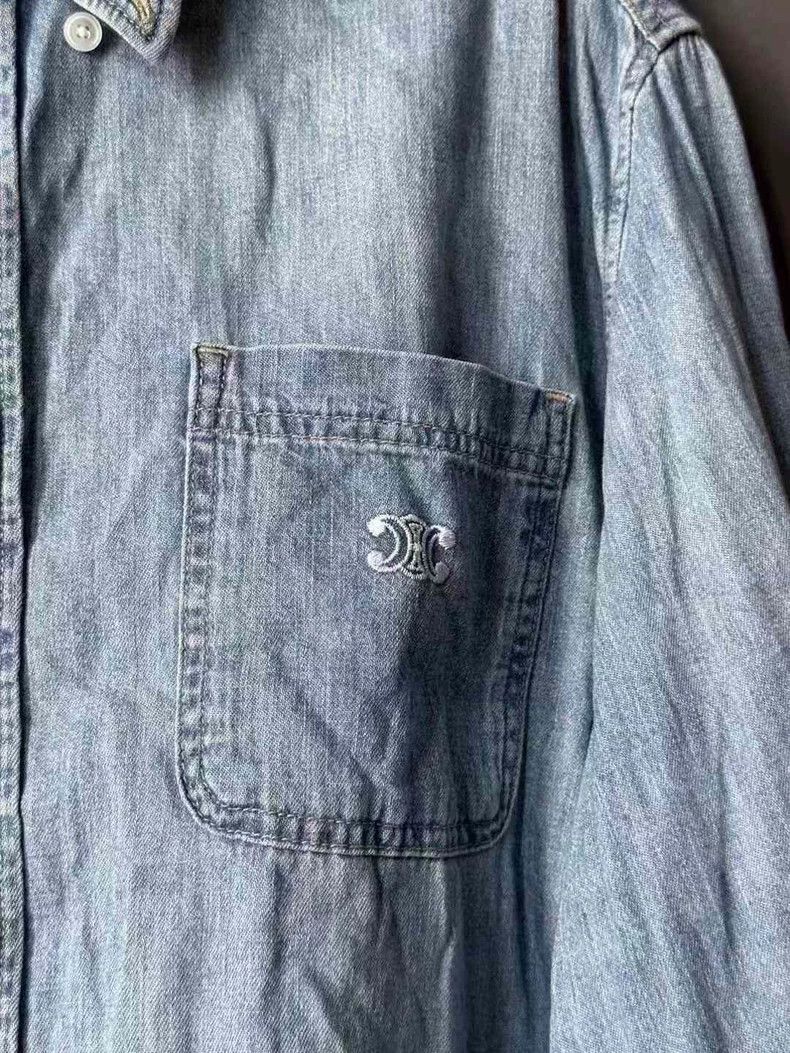 Celine Celine Denim Cropped Shirt Size US S / EU 44-46 / 1 - 3 Thumbnail