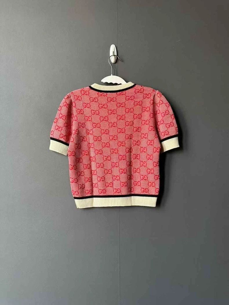 Gucci Gucci Pink Knit Short Sleeve Sweater Size US XS / EU 42 / 0 - 2 Thumbnail