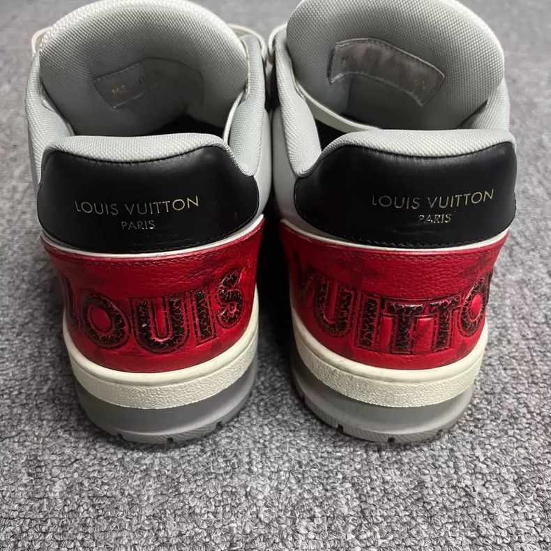 Louis Vuitton Louis Vuitton Trainer Low Top Sneakers Red White Size US 6.5 / EU 39-40 - 3 Thumbnail