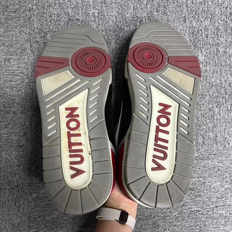 Louis Vuitton Louis Vuitton Trainer Low Top Sneakers Red White Size US 6.5 / EU 39-40 - 5 Thumbnail