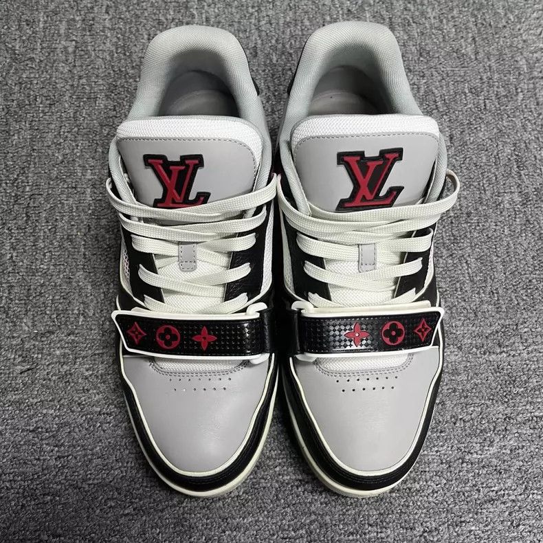 Louis Vuitton Louis Vuitton Trainer Low Top Sneakers Red White Size US 6.5 / EU 39-40 - 2 Thumbnail