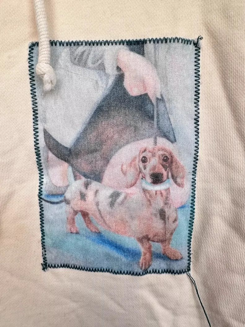 Acne Studios Acne Studios Beige Hoodie with Dog Design Size US M / EU 48-50 / 2 - 2 Thumbnail