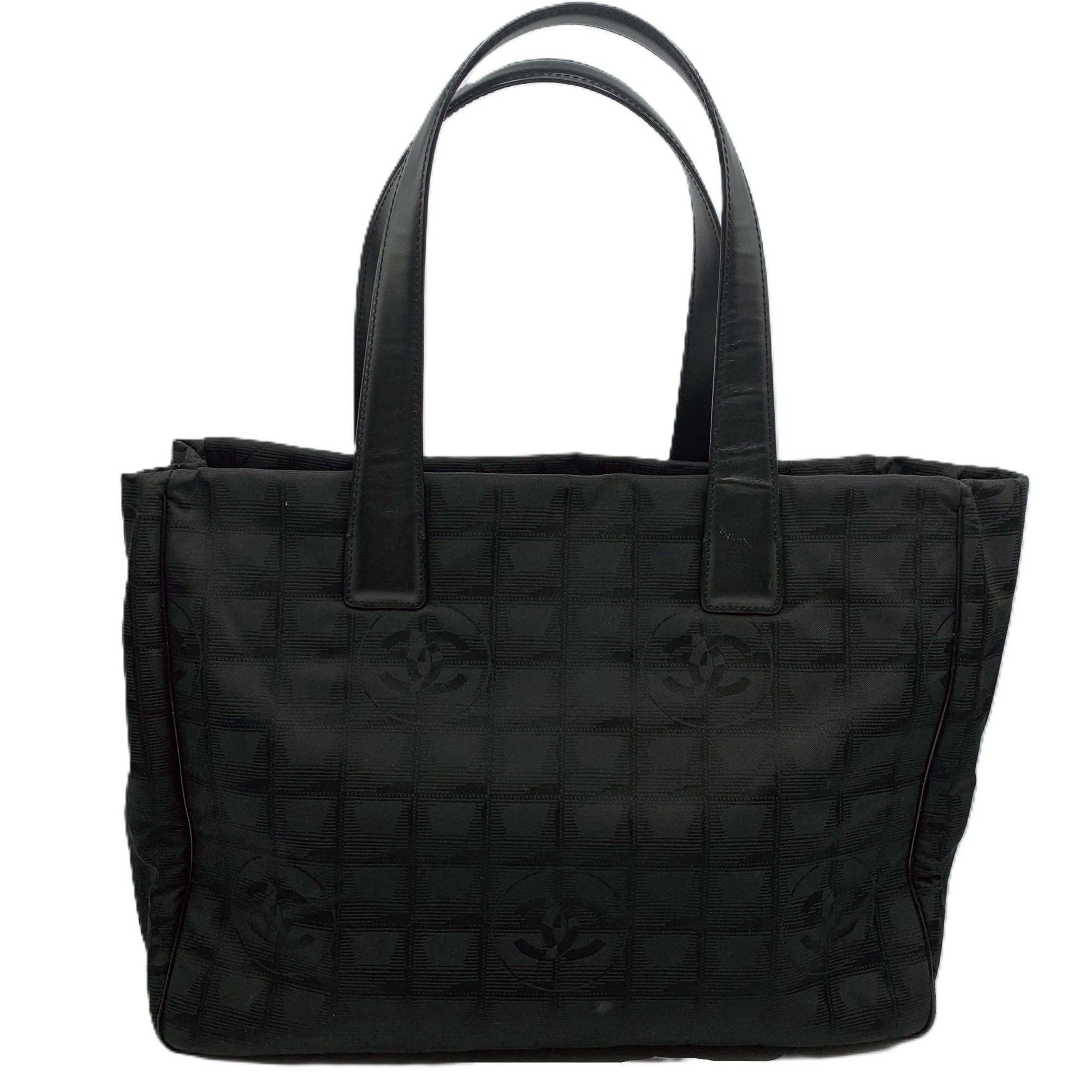 Chanel Chanel New Travel Line Tote MM Bag Shoulder Nylon Jacquard Leather Black A15991 CHANEL Size ONE SIZE - 2 Thumbnail