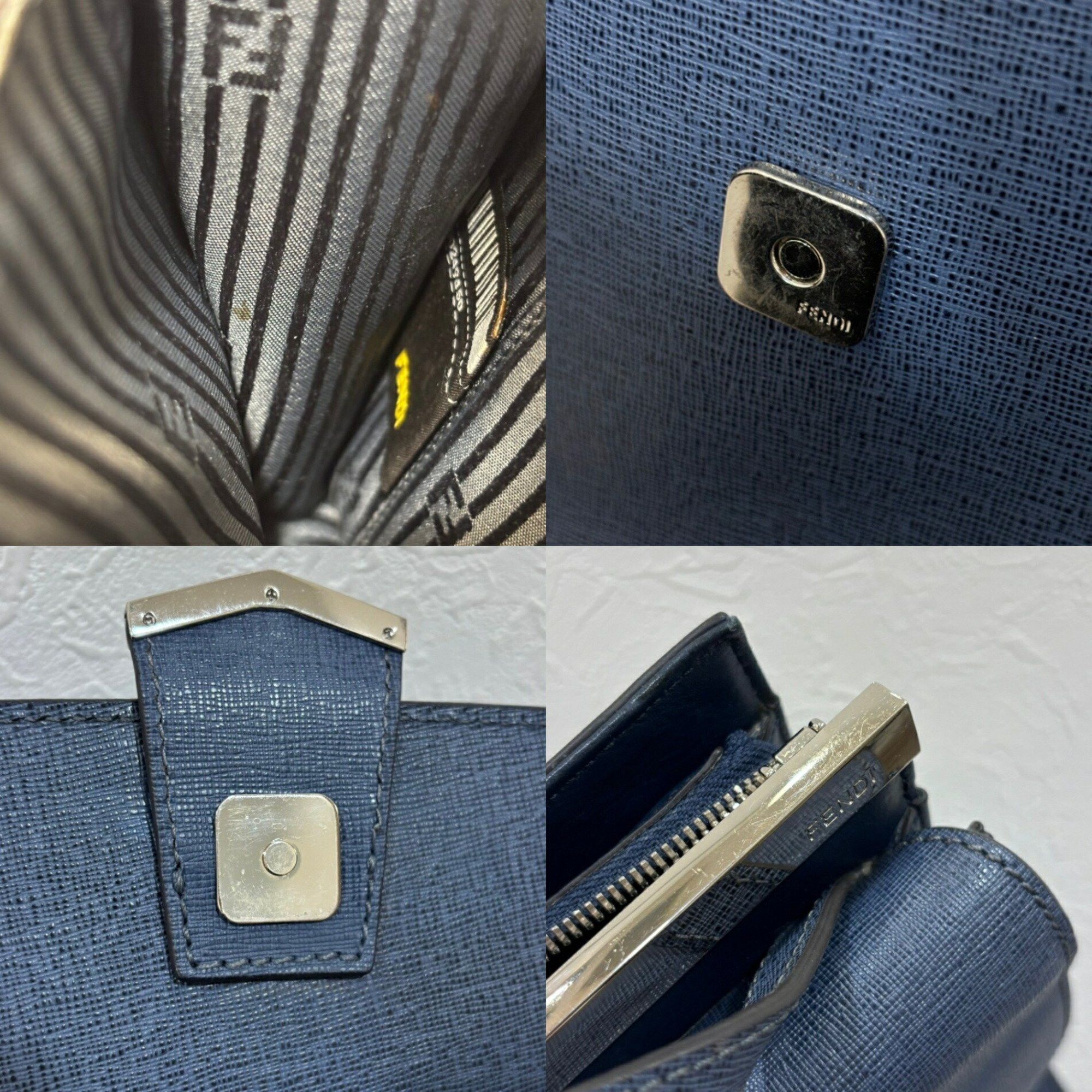 Fendi FENDI Demi Jour Shoulder Bag Handbag Leather Navy Ladies Size ONE SIZE - 7 Thumbnail