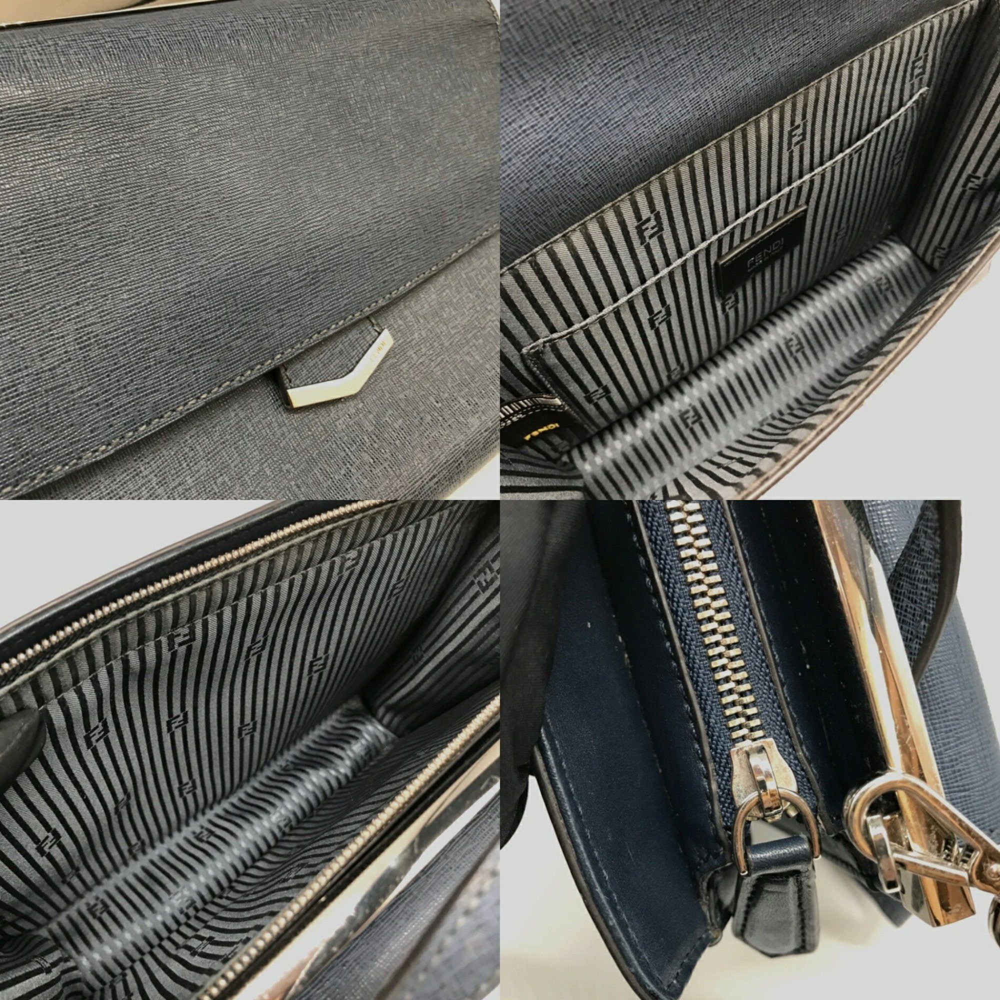 Fendi FENDI Demi Jour Shoulder Bag Handbag Leather Navy Ladies Size ONE SIZE - 6 Thumbnail