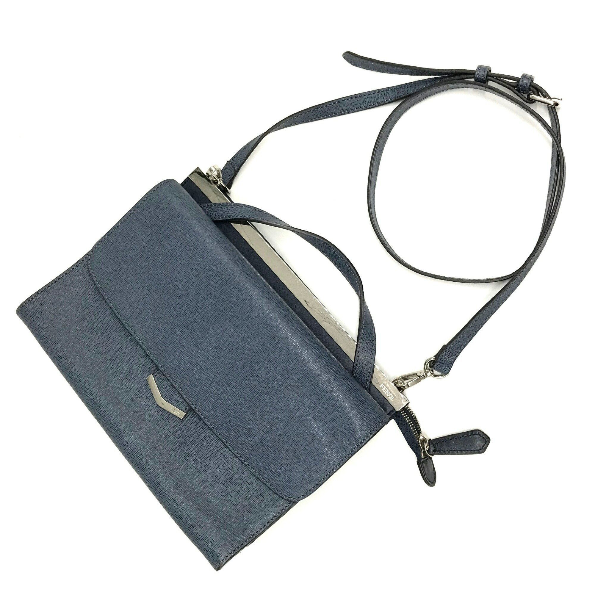 Fendi FENDI Demi Jour Shoulder Bag Handbag Leather Navy Ladies Size ONE SIZE - 3 Thumbnail