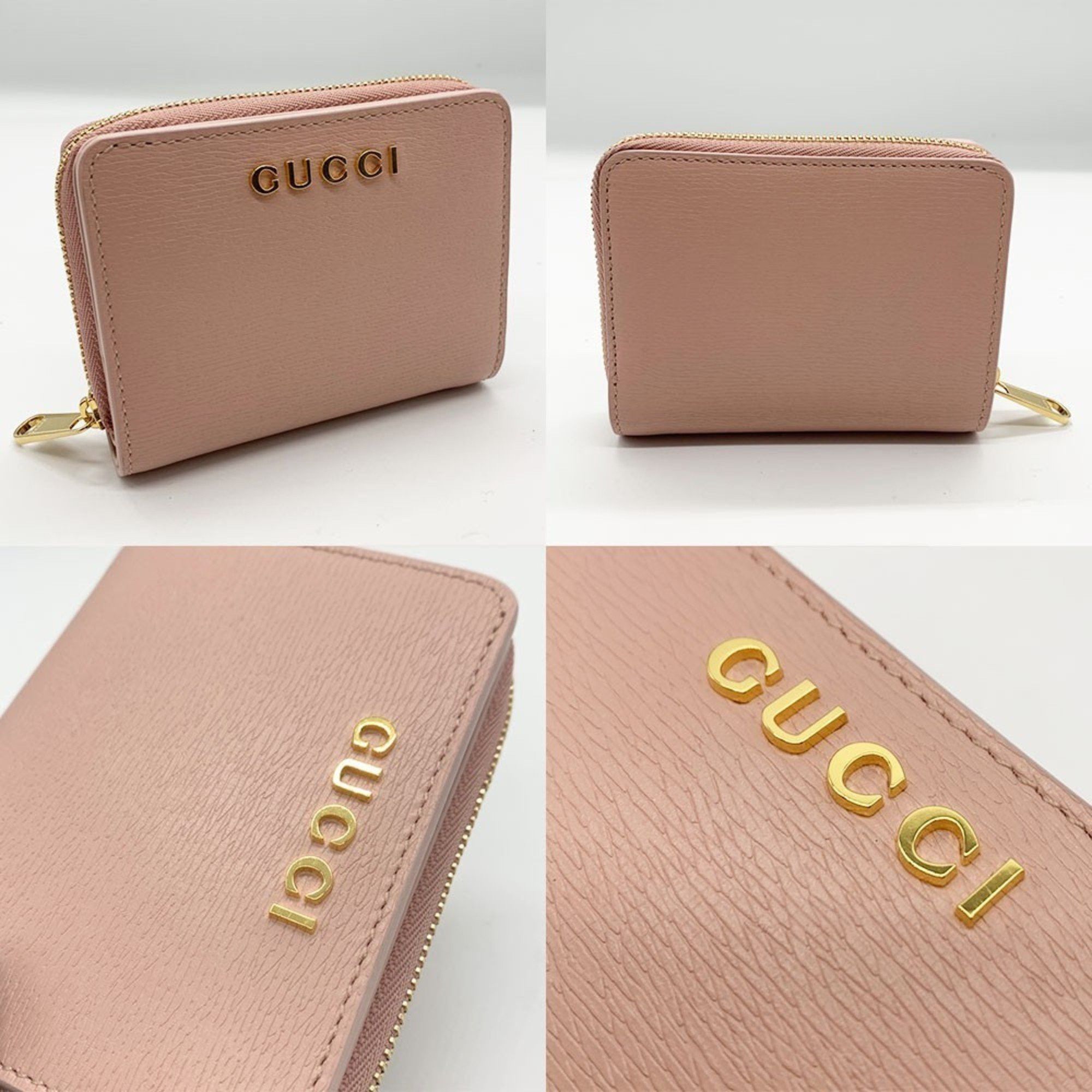 Gucci Gucci Script Mini Wallet Bi-fold Light Pink Leather Gold Ladies 772639 GUCCI Size ONE SIZE - 2 Thumbnail
